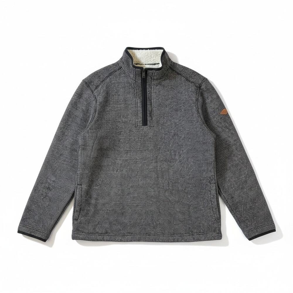 ORVIS Classic Collection Mens Quarter Zip Sweater Sherpa Lined Black L Outdoor